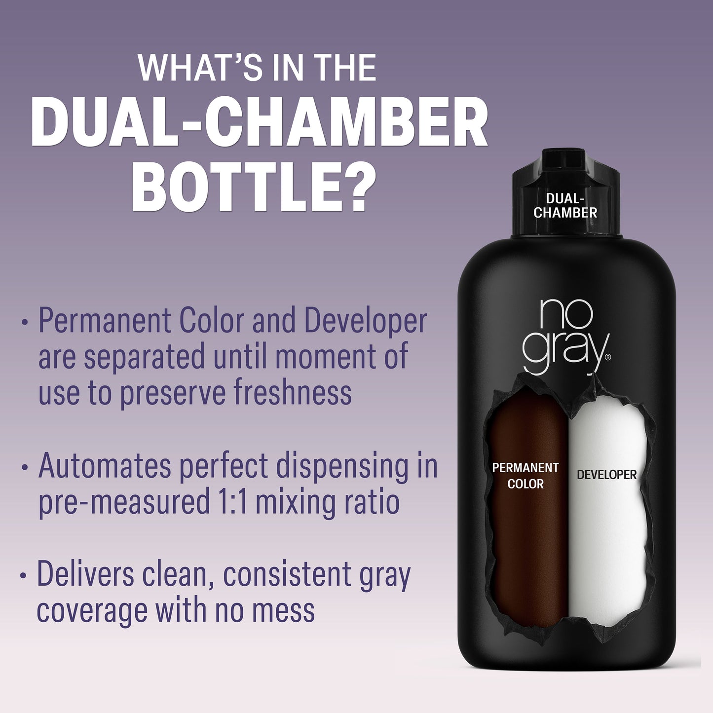 No Gray Quick Permanent Hair Color Shampoo, 8.45oz (Medium Brown)