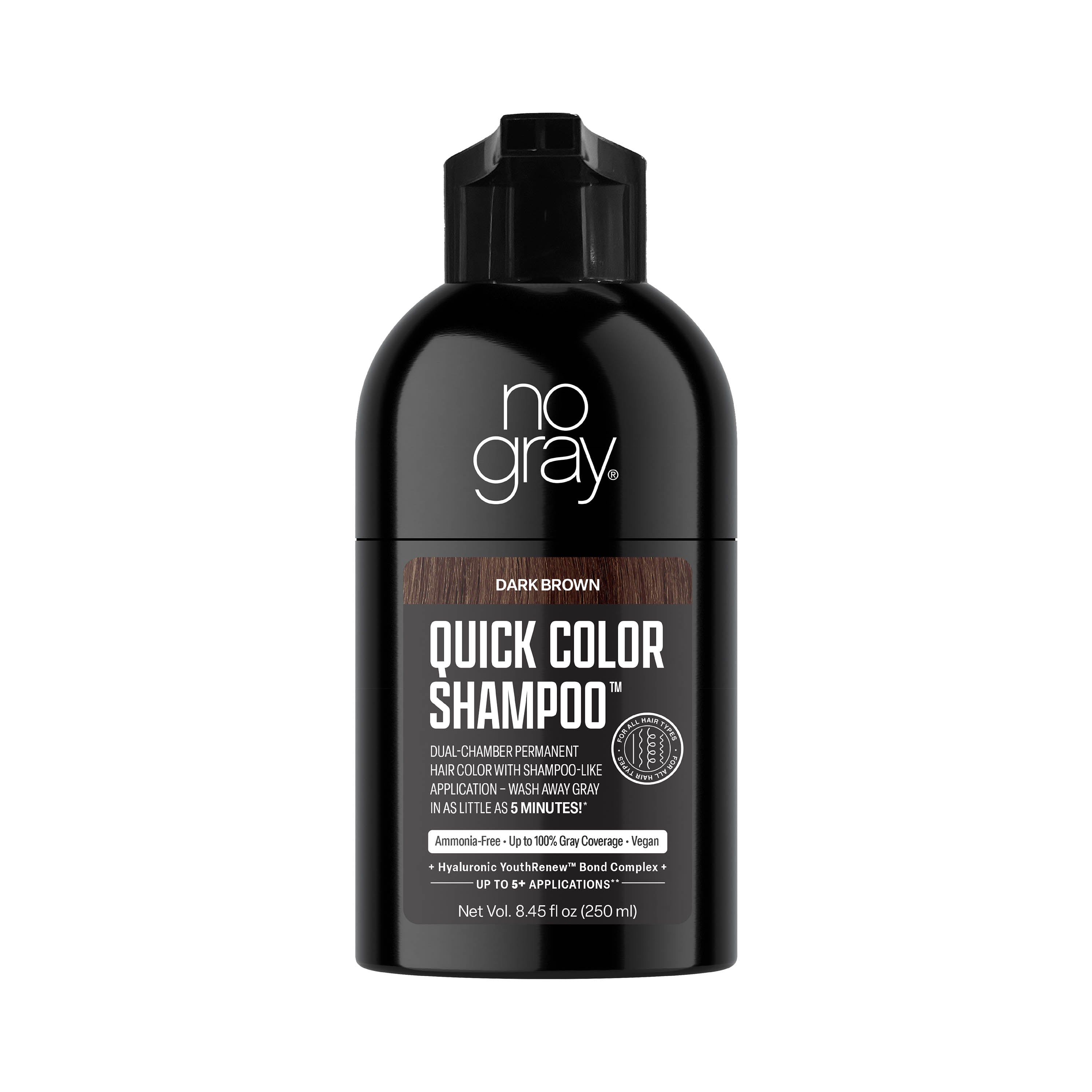No Gray Quick Color Dark Brown Shampoo | No Gray Hair Care