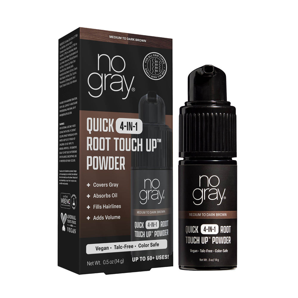 No Gray Quick 4-in-1 Root Touch-Up Dry Shampoo Powder (Medium To Dark Brown)