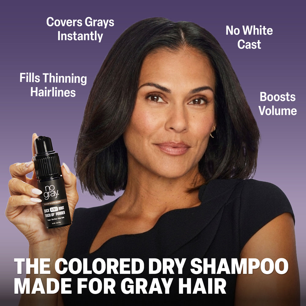 No Gray Quick 4-in-1 Root Touch-Up Dry Shampoo Powder (Medium To Dark Brown)