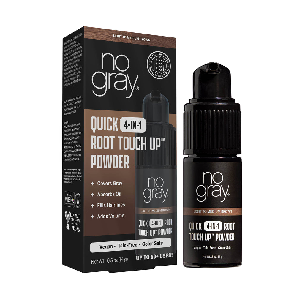 No Gray Quick 4-in-1 Root Touch-Up Dry Shampoo Powder (Light To Medium Brown)