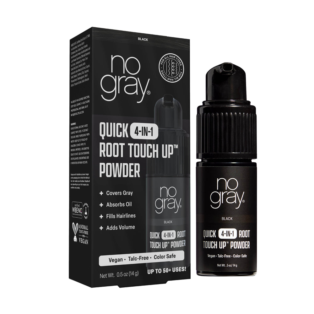 No Gray Quick 4-in-1 Root Touch-Up Dry Shampoo Powder (Black)