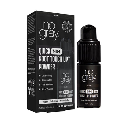 No Gray Quick 4-in-1 Root Touch-Up Dry Shampoo Powder (Black)
