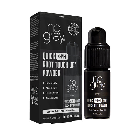 No Gray Quick 4-in-1 Root Touch-Up Dry Shampoo Powder (Black)