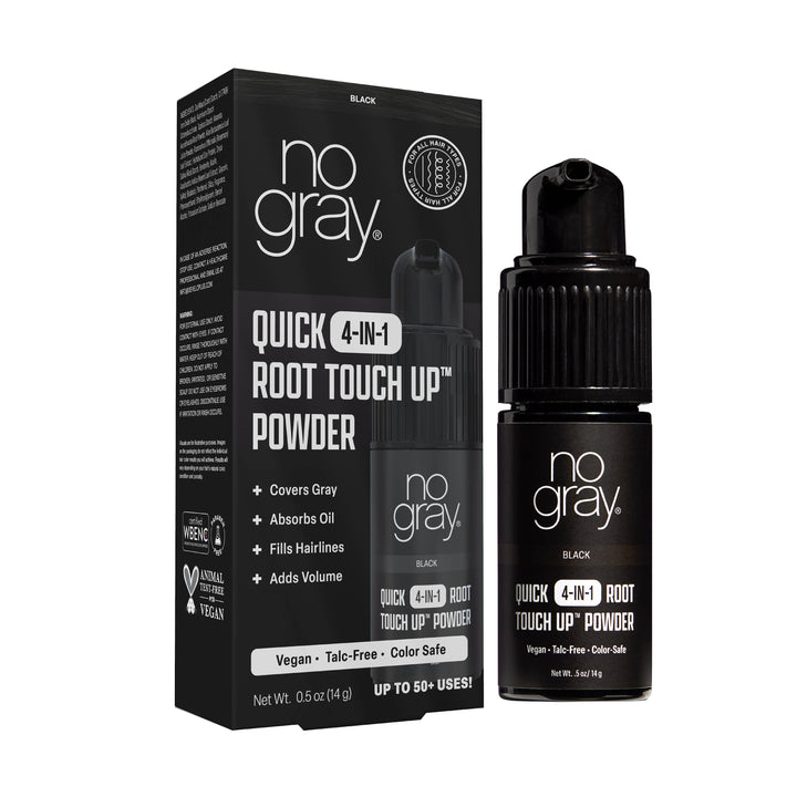 No Gray Quick 4-in-1 Root Touch-Up Dry Shampoo Powder (Black)