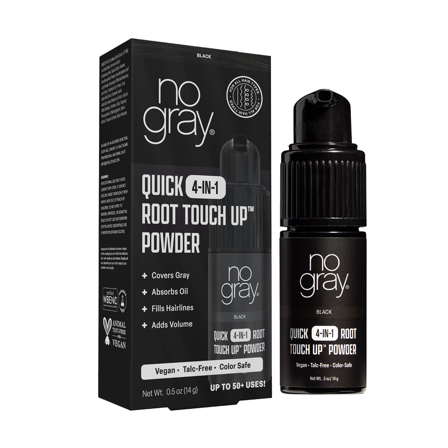 No Gray Quick 4-in-1 Root Touch-Up Dry Shampoo Powder (Black)