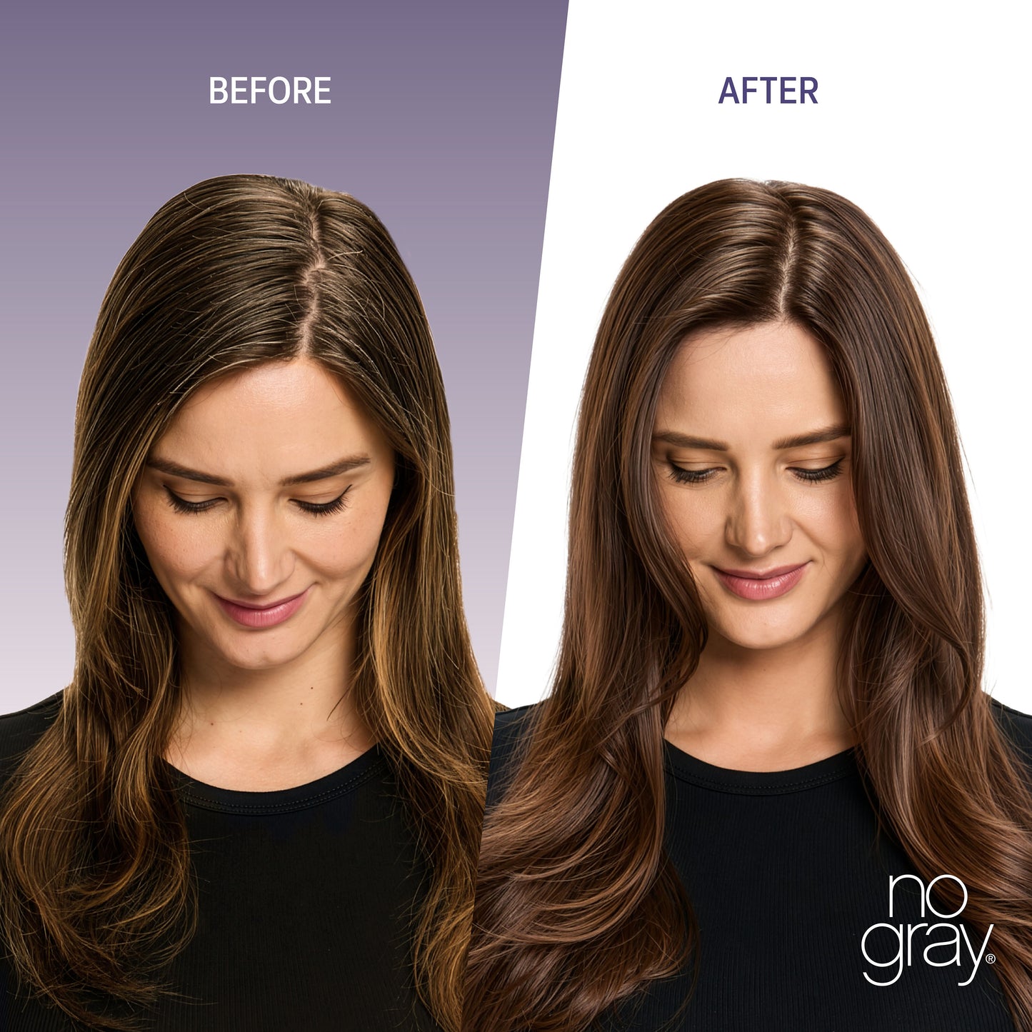 No Gray Quick Permanent Hair Color Shampoo, 8.45oz (Medium Brown)