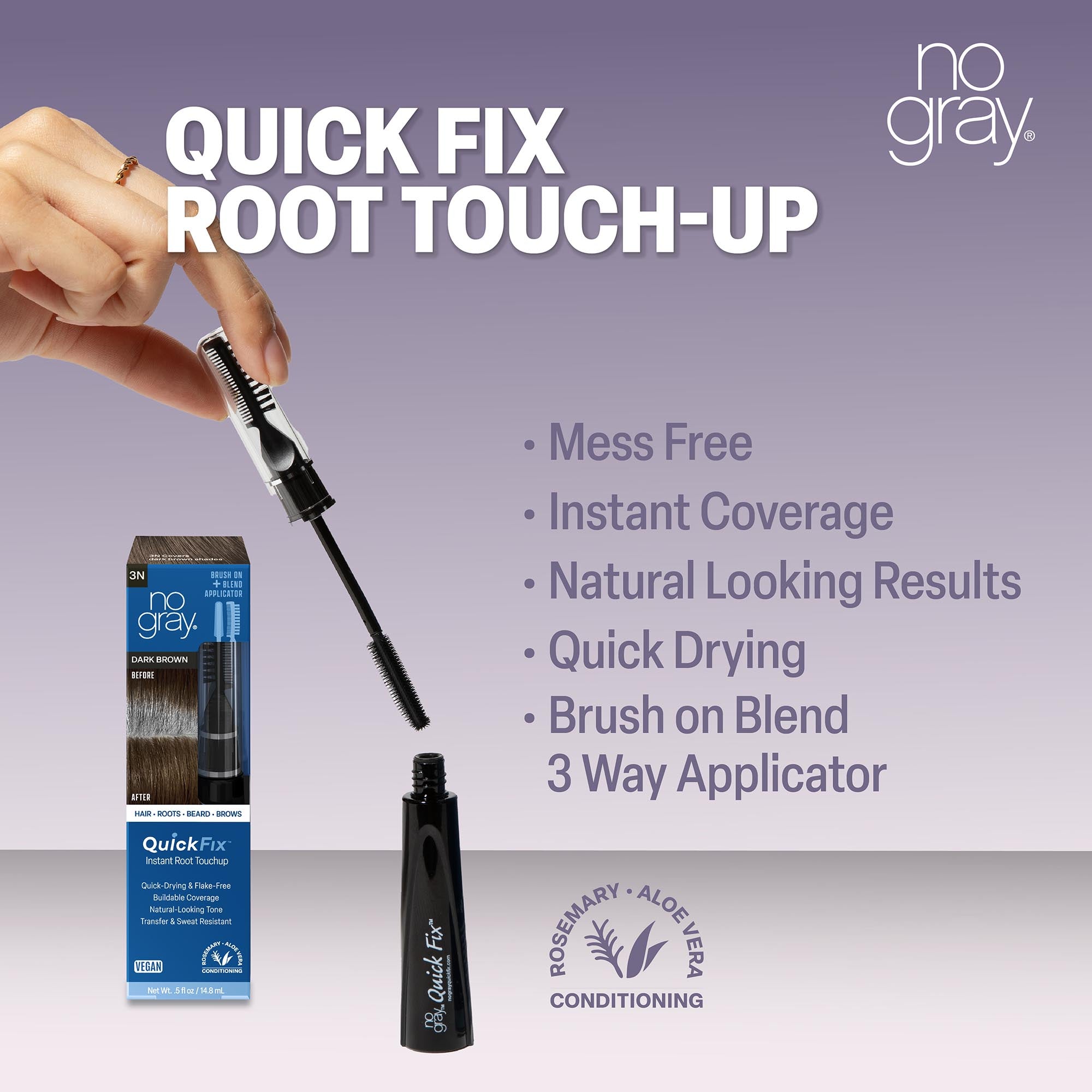 No Gray Quick Fix Black Instant Root TouchUp | No Gray Hair Care