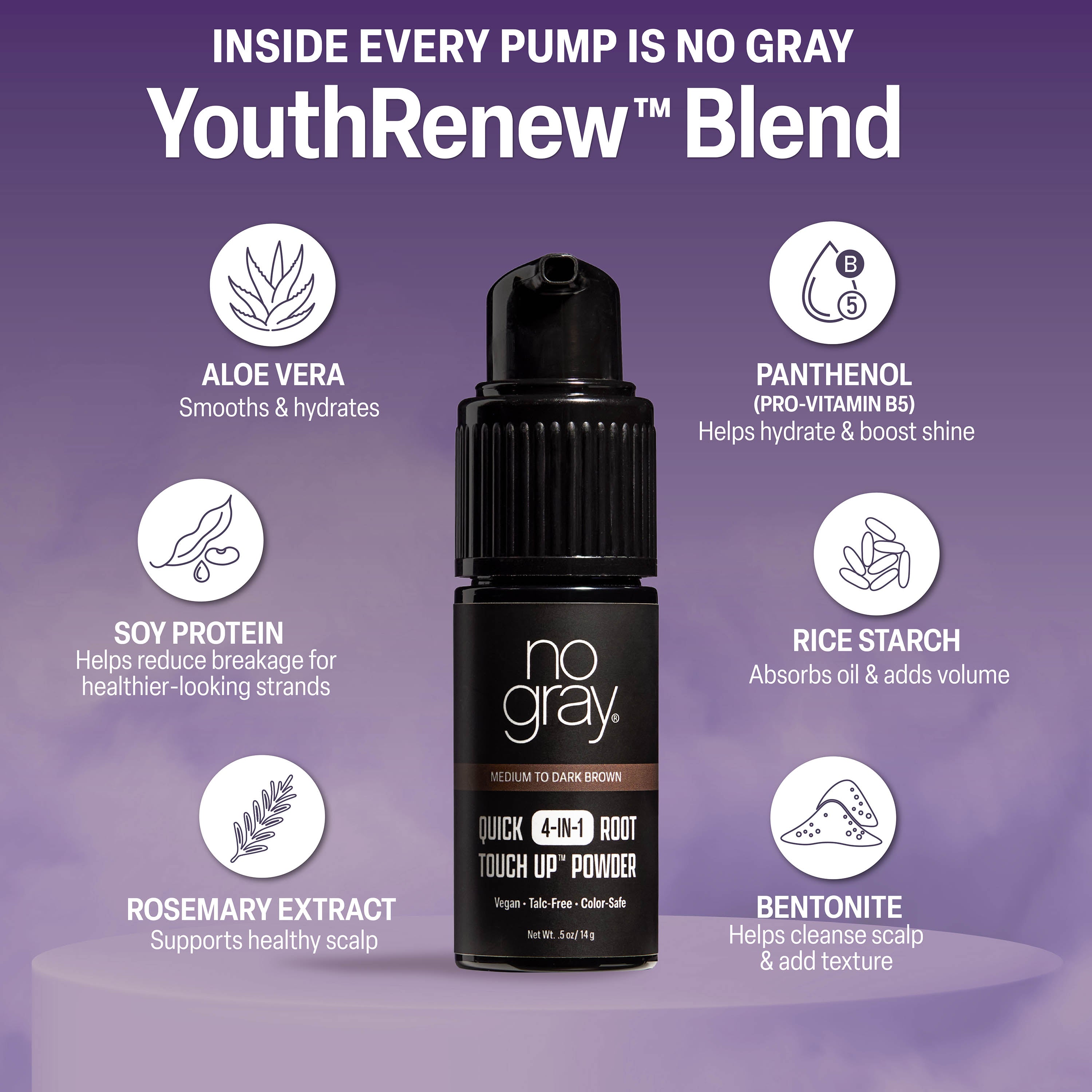 No Gray Quick 4-in-1 Light To Medium Brown Root Touch Up | No Gray