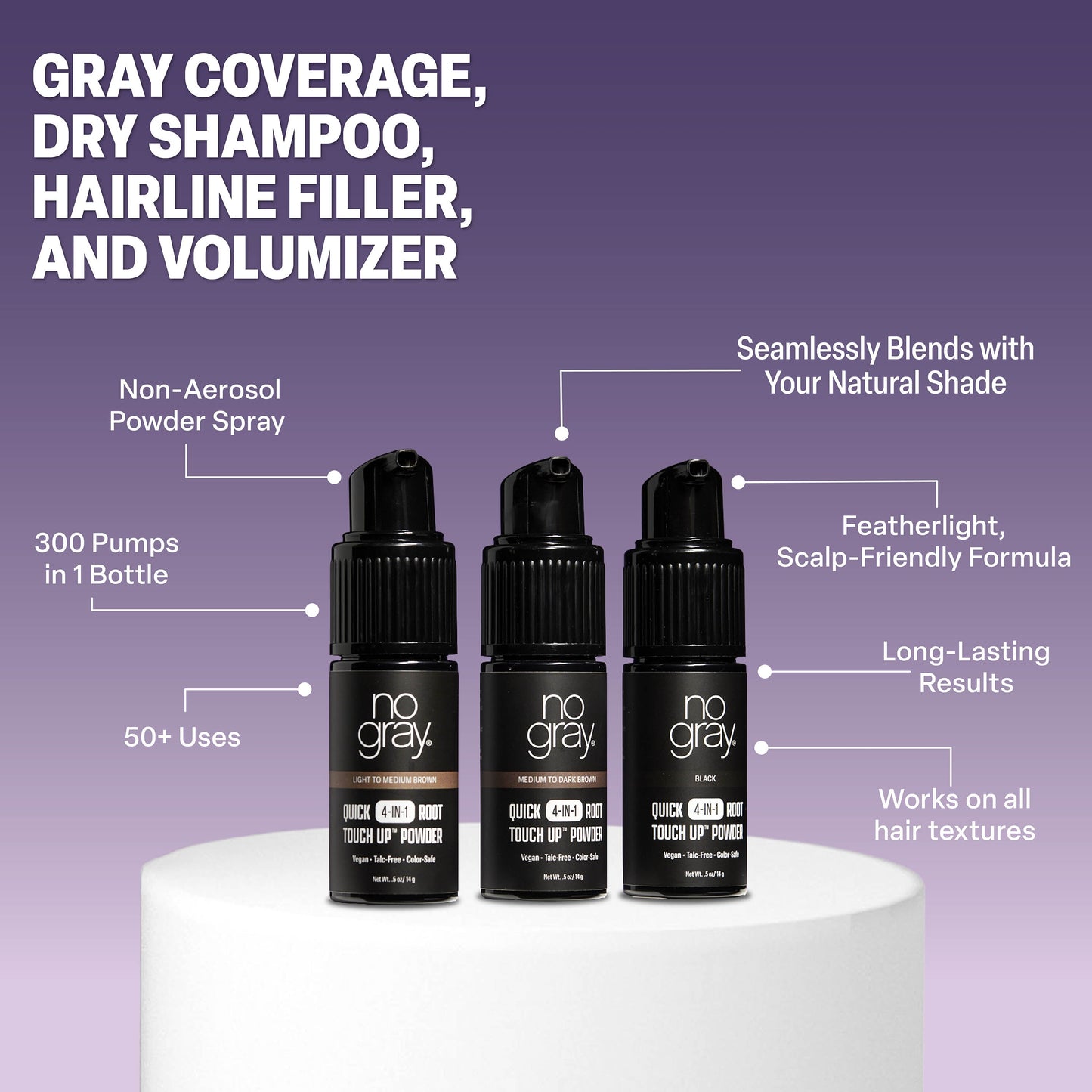 No Gray Quick 4-in-1 Root Touch Up (Medium To Dark Brown)