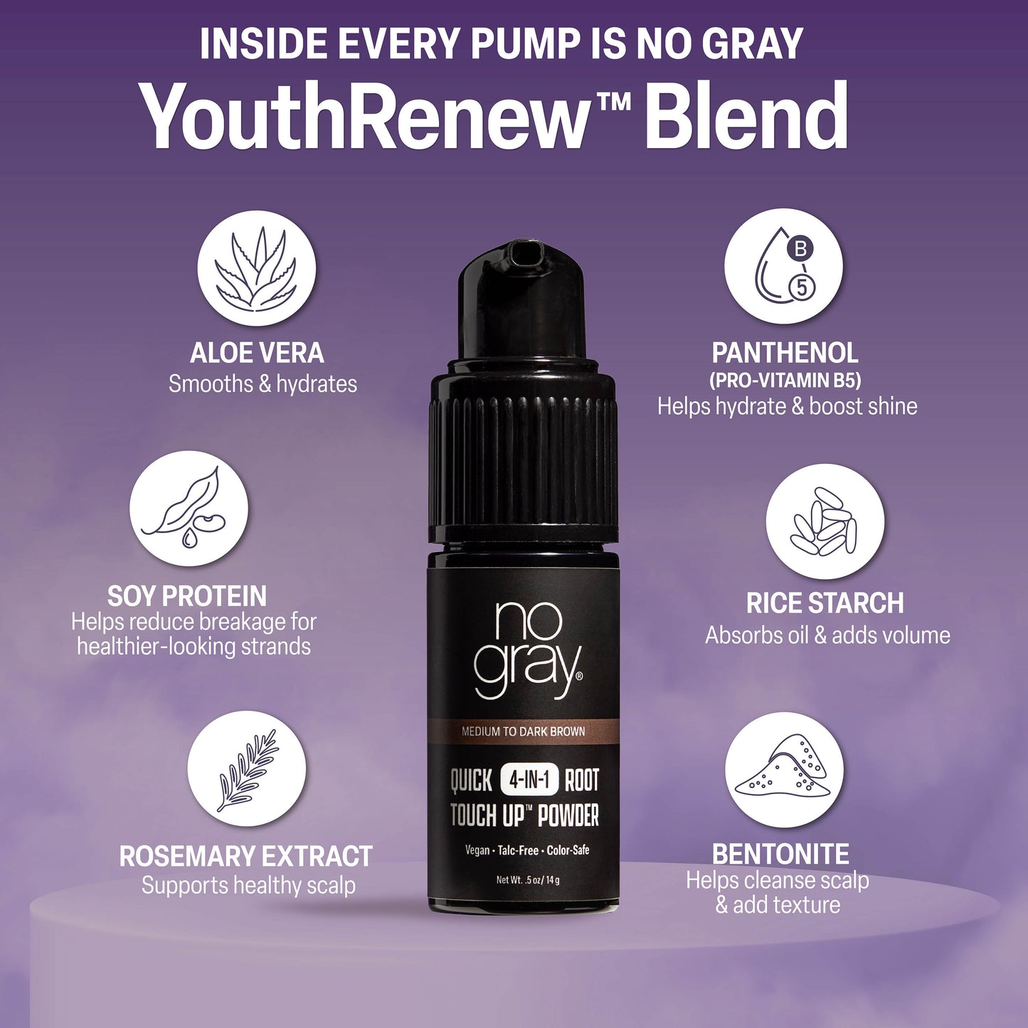 No Gray Quick 4-in-1 Root Touch Up (Medium To Dark Brown)