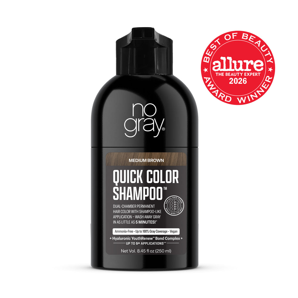 No Gray Quick Permanent Hair Color Shampoo, 8.45oz (Medium Brown)