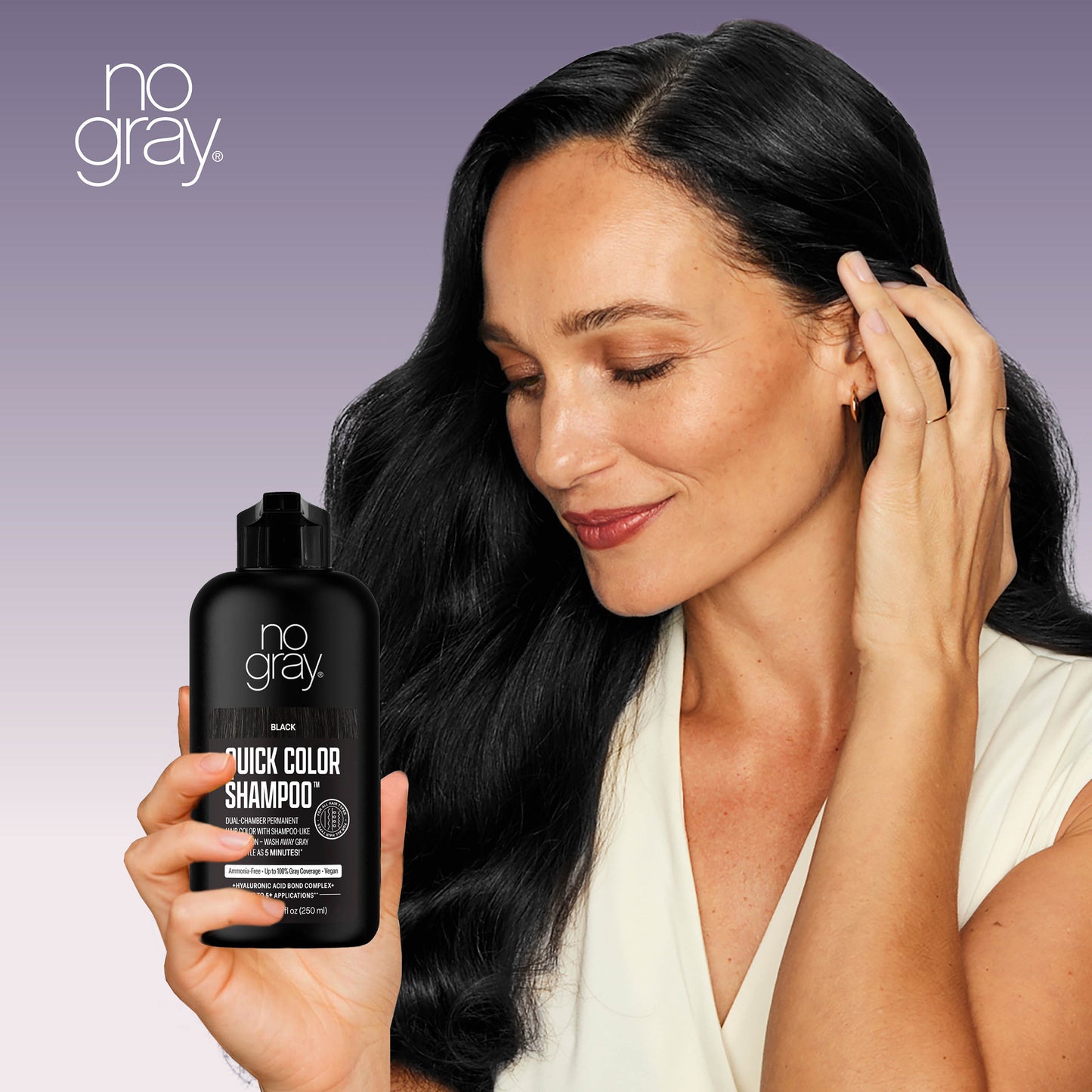 No Gray Quick Permanent Hair Color Shampoo, 8.45oz (Black)