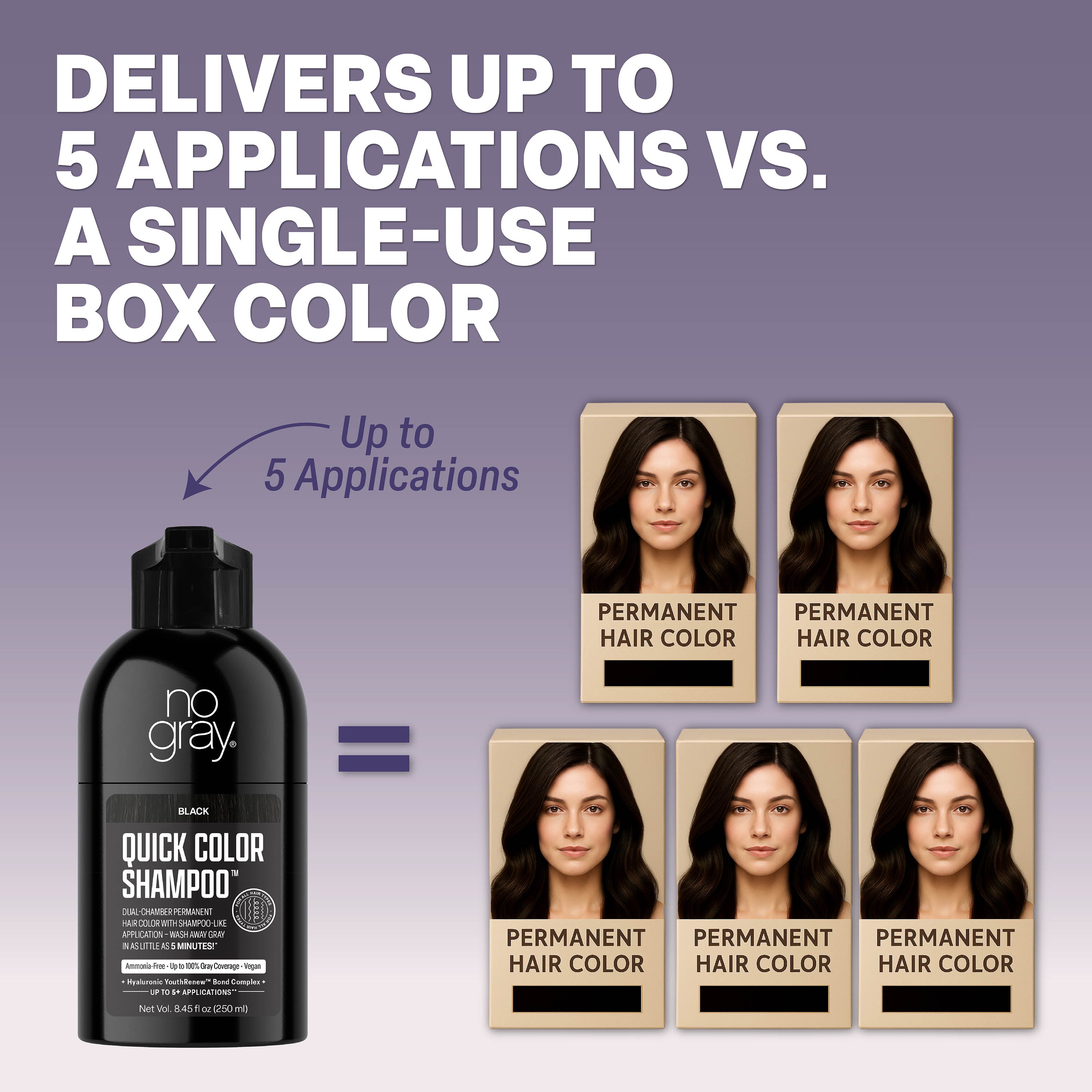 UNTITLED ダークグレー オールインワン No Gray Quick Color Black Shampoo | No Gray Hair Care