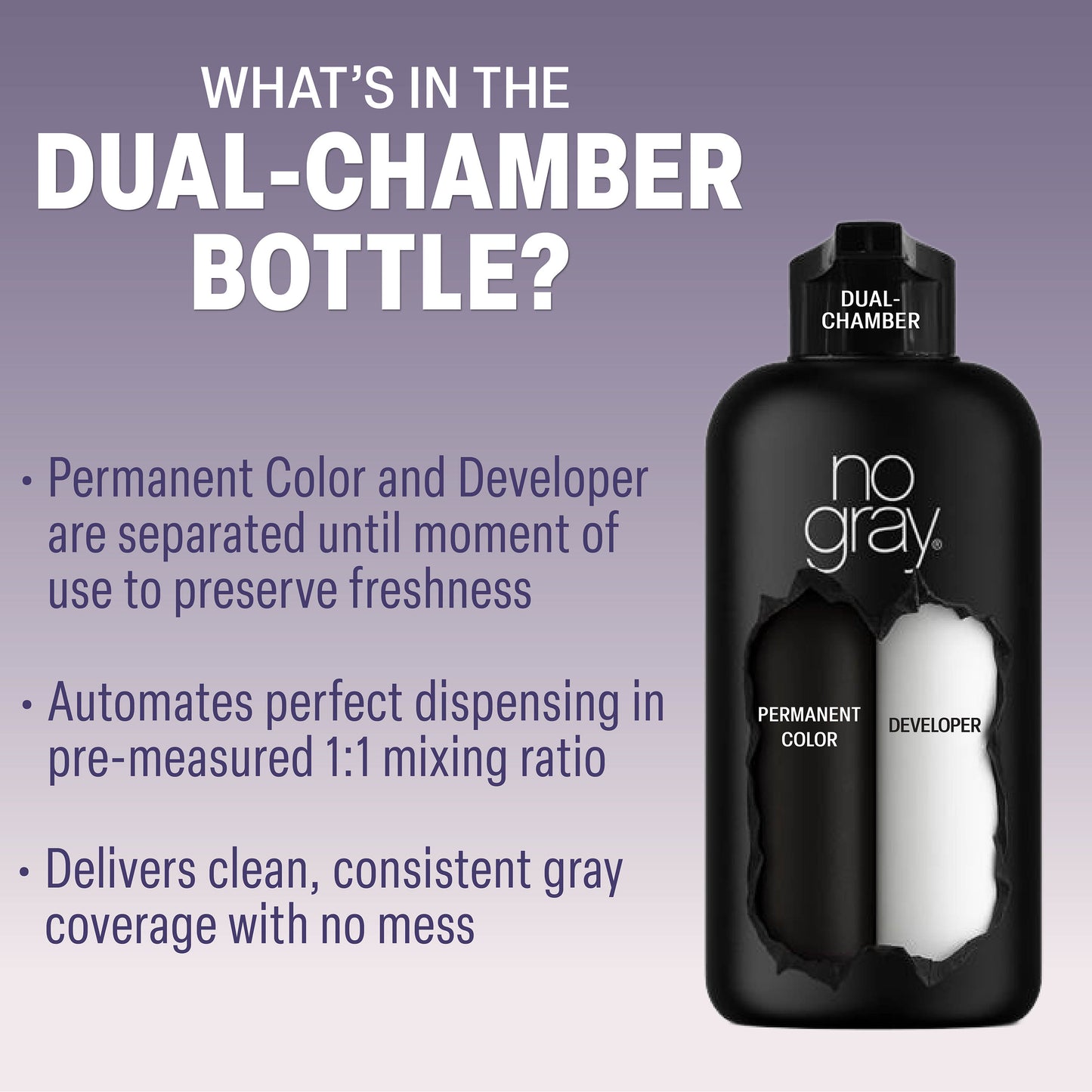 No Gray Quick Permanent Hair Color Shampoo, 8.45oz (Black)