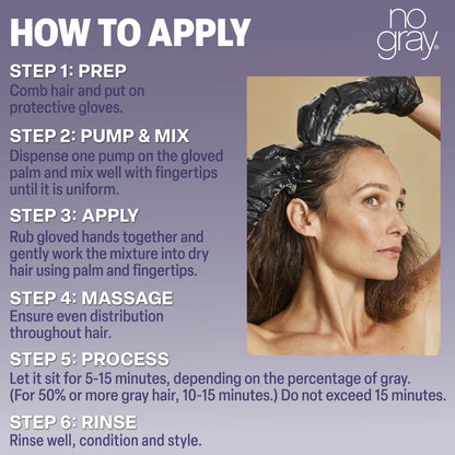 No Gray Quick Permanent Hair Color Shampoo, 8.45oz (Black)