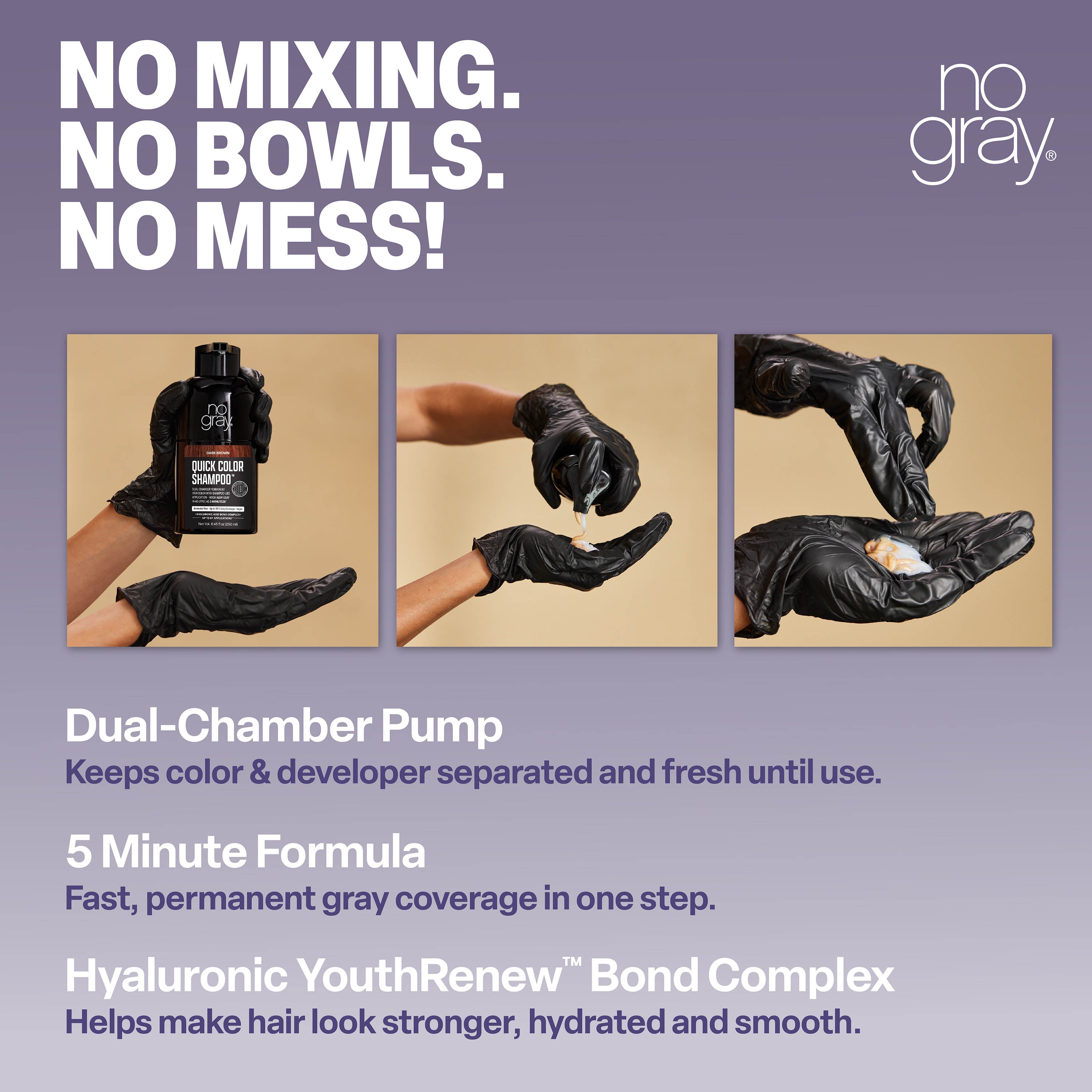 No Gray Quick Color Black Shampoo | No Gray Hair Care