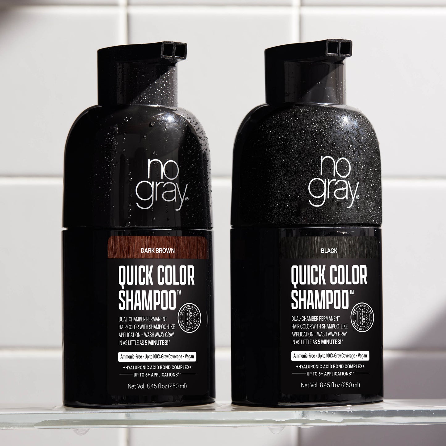 No Gray Quick Permanent Hair Color Shampoo, 8.45oz (Dark Brown)