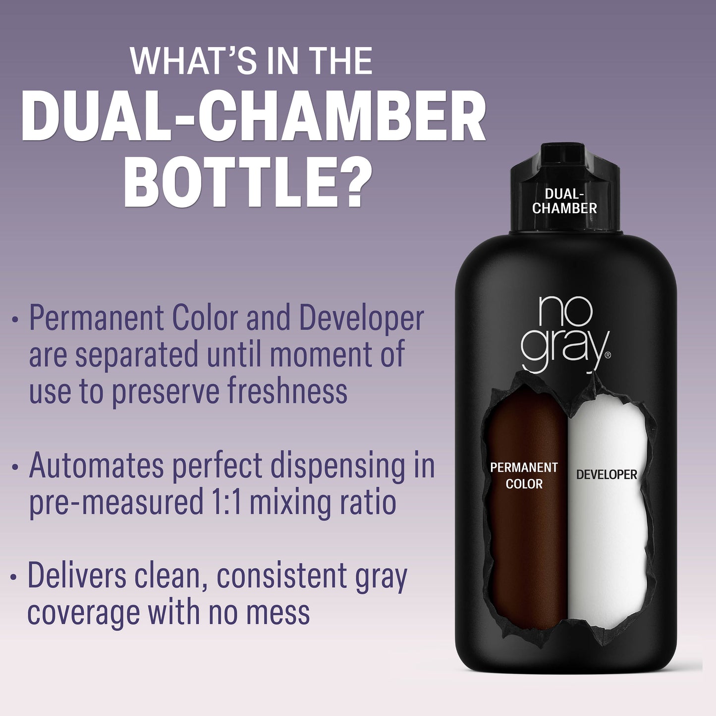 No Gray Quick Permanent Hair Color Shampoo, 8.45oz (Dark Brown)